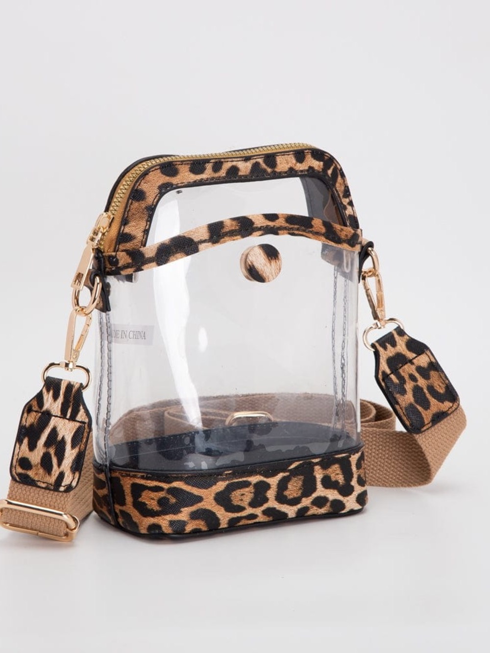 Leopard Clear mini  Crossbody Bag with Detachable Strap - Picture 2 of 3